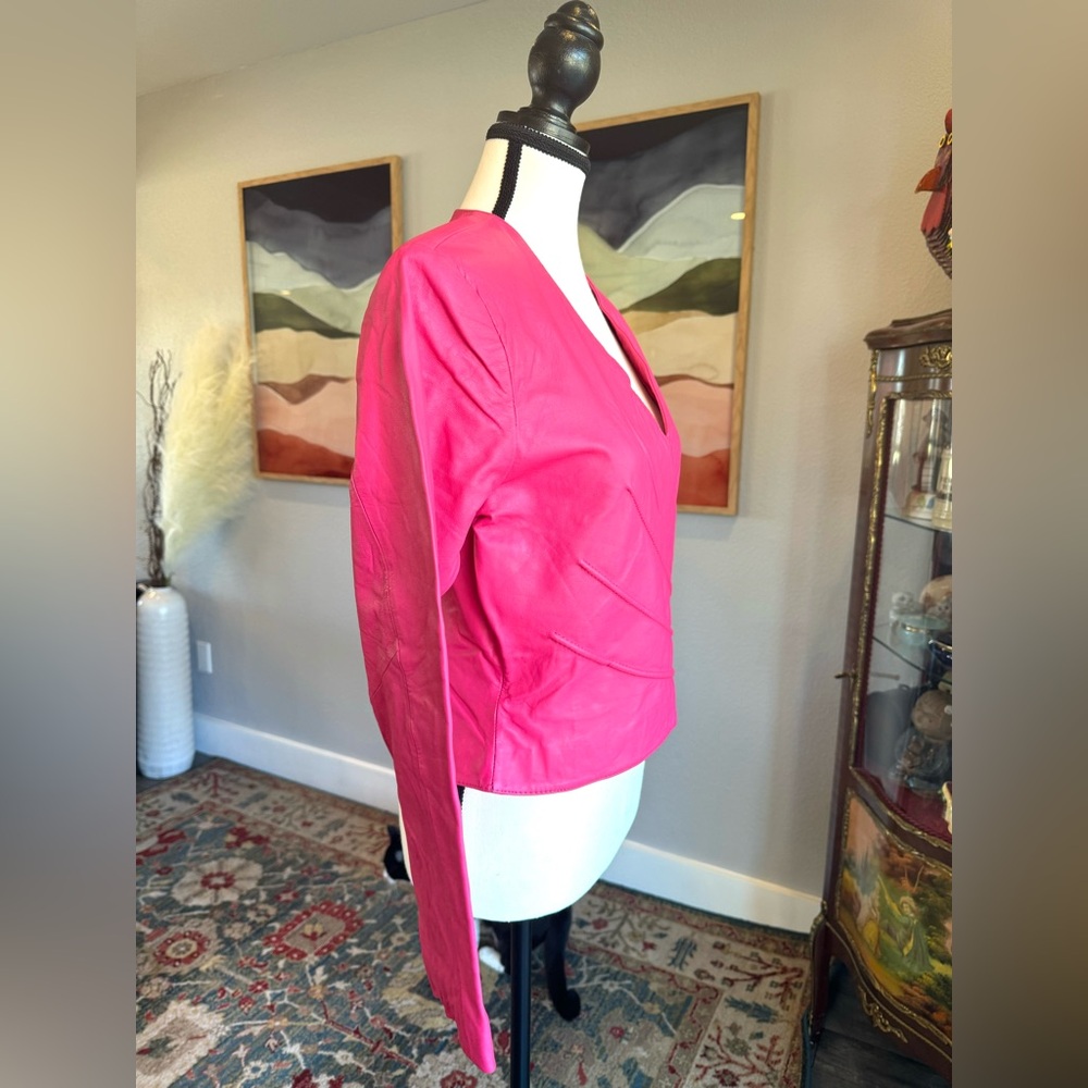 Avon Fashions Vintage Pink Leather Jacket - Picture 4 of 10